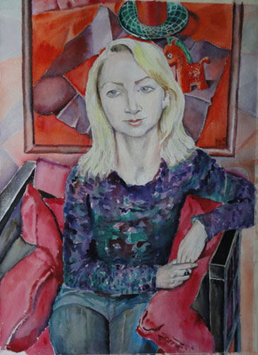 Портрет с красным натюрмортом