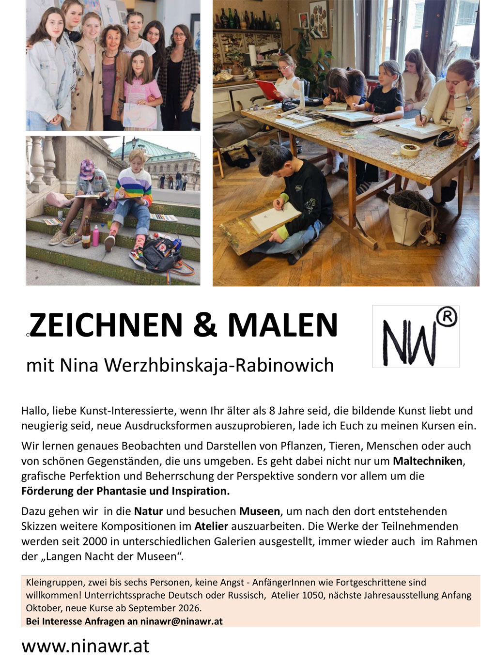 ZEICHNEN & MALEN mit Nina Werzhbinskaja‐Rabinowich